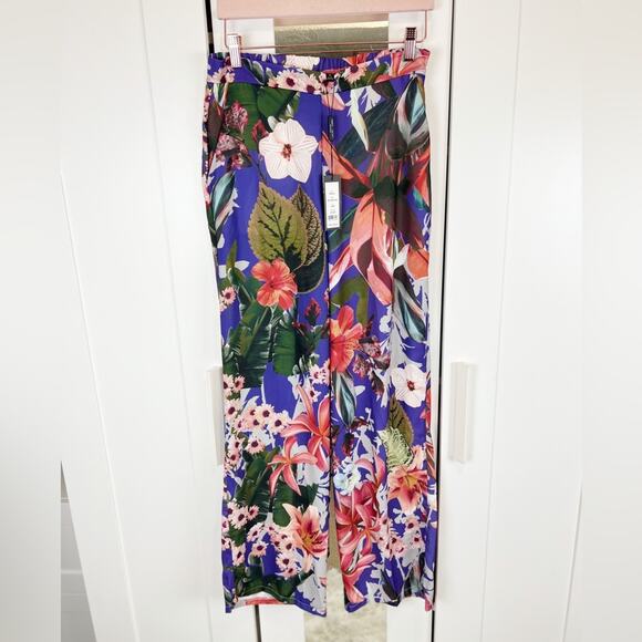 Romeo & Juliet Couture NWT Floral Print Wide Leg Palazzo Pants Size Medium - Picture 2 of 15